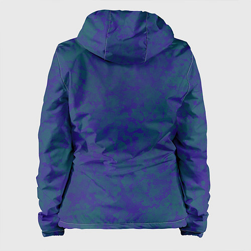 Женская куртка Камуфляж синий с зелеными пятнами / 3D-Черный – фото 2