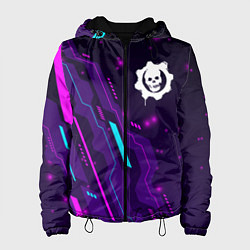 Куртка с капюшоном женская Gears of War neon gaming, цвет: 3D-черный