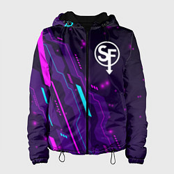 Куртка с капюшоном женская Sally Face neon gaming, цвет: 3D-черный