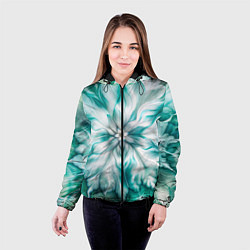 Куртка с капюшоном женская Акварельный цветок Лепестки, цвет: 3D-черный — фото 2