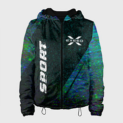 Куртка с капюшоном женская Exeed sport glitch blue, цвет: 3D-черный