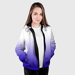 Куртка с капюшоном женская Градиент белый ультрамарин, цвет: 3D-черный — фото 2