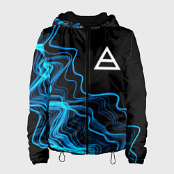 Куртка с капюшоном женская Thirty Seconds to Mars sound wave, цвет: 3D-черный