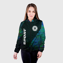 Куртка с капюшоном женская Yamaha sport glitch blue, цвет: 3D-черный — фото 2