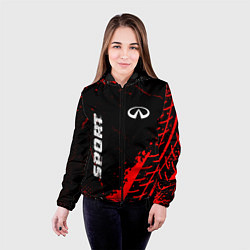 Куртка с капюшоном женская Infiniti red sport tires, цвет: 3D-черный — фото 2