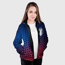 Куртка с капюшоном женская Dead Space неоновые соты, цвет: 3D-черный — фото 2