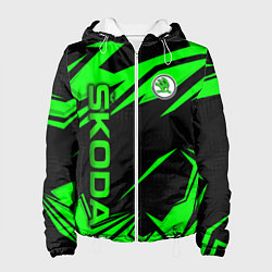 Куртка с капюшоном женская Skoda - green uniform, цвет: 3D-белый