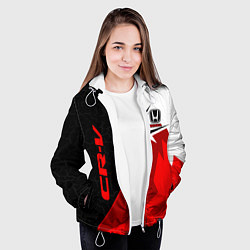 Куртка с капюшоном женская Honda CR-V - sport uniform, цвет: 3D-белый — фото 2