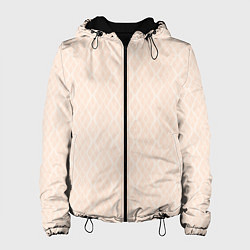 Куртка с капюшоном женская Полосы узоры светло-бежевый, цвет: 3D-черный
