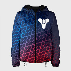 Куртка с капюшоном женская Destiny неоновые соты, цвет: 3D-черный