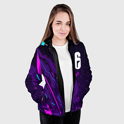 Куртка с капюшоном женская Rainbow Six neon gaming, цвет: 3D-черный — фото 2