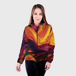 Куртка с капюшоном женская Цветная абстракция colorful, цвет: 3D-черный — фото 2