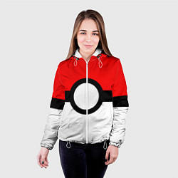 Куртка с капюшоном женская Pokeball texture, цвет: 3D-белый — фото 2
