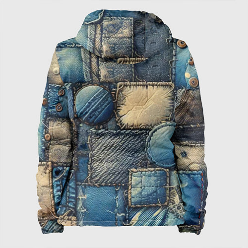 Женская куртка Denim patchwork - ai art / 3D-Черный – фото 2