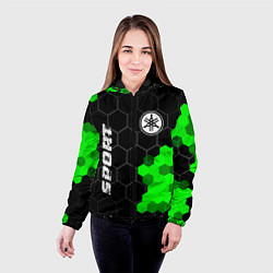 Куртка с капюшоном женская Yamaha green sport hexagon, цвет: 3D-черный — фото 2