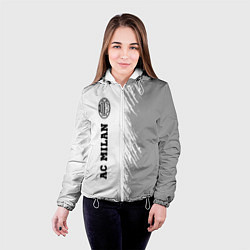 Куртка с капюшоном женская AC Milan sport на светлом фоне по-вертикали, цвет: 3D-белый — фото 2
