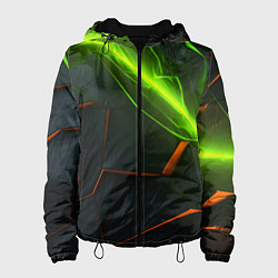 Женская куртка Green neon abstract geometry