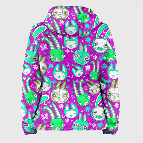 Женская куртка Разноцветные зайцы / 3D-Черный – фото 2