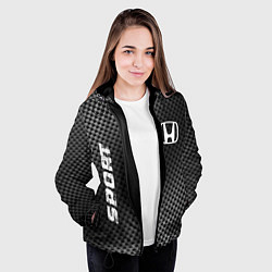 Куртка с капюшоном женская Honda sport carbon, цвет: 3D-черный — фото 2