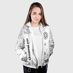 Куртка с капюшоном женская Leicester City sport на светлом фоне вертикально, цвет: 3D-белый — фото 2