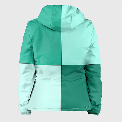 Женская куртка Геометричный зелёный и мятный / 3D-Черный – фото 2