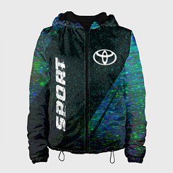 Куртка с капюшоном женская Toyota sport glitch blue, цвет: 3D-черный