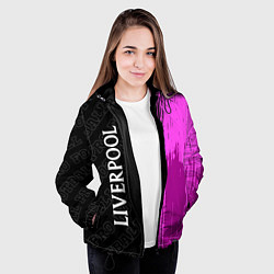 Куртка с капюшоном женская Liverpool pro football по-вертикали, цвет: 3D-черный — фото 2