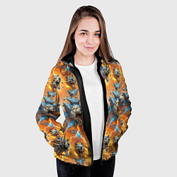 Куртка с капюшоном женская Волки и камни, цвет: 3D-черный — фото 2