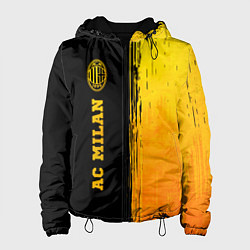 Куртка с капюшоном женская AC Milan - gold gradient по-вертикали, цвет: 3D-черный