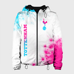 Куртка с капюшоном женская Tottenham neon gradient style вертикально, цвет: 3D-черный