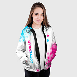 Куртка с капюшоном женская Tottenham neon gradient style вертикально, цвет: 3D-черный — фото 2