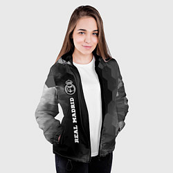 Куртка с капюшоном женская Real Madrid sport на темном фоне по-вертикали, цвет: 3D-черный — фото 2