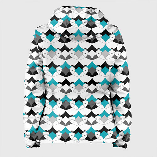 Женская куртка Разноцветный черный голубой с белым геометрический / 3D-Черный – фото 2