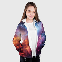 Куртка с капюшоном женская Облачный космос, цвет: 3D-белый — фото 2