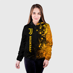 Куртка с капюшоном женская Juventus - gold gradient по-вертикали, цвет: 3D-черный — фото 2