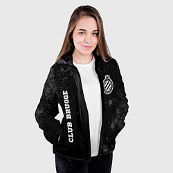 Куртка с капюшоном женская Club Brugge sport на темном фоне вертикально, цвет: 3D-черный — фото 2