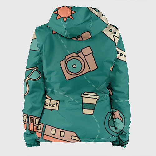 Женская куртка Предметы для путешествий, транспорт / 3D-Черный – фото 2