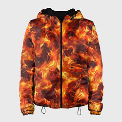 Куртка с капюшоном женская Текстура элементаля огня, цвет: 3D-черный