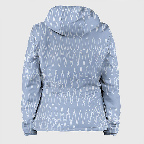Женская куртка Кривые линии серо-голубой / 3D-Черный – фото 2