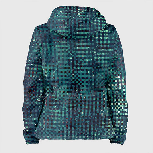 Женская куртка Сине-бирюзовый абстрактный / 3D-Черный – фото 2