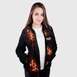 Куртка с капюшоном женская N7 mass effect logo, цвет: 3D-черный — фото 2