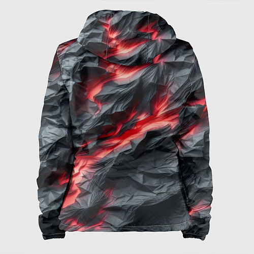 Женская куртка Раскаленная лава на горных камнях / 3D-Черный – фото 2