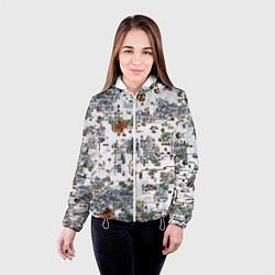 Куртка с капюшоном женская Герои 3 Карта Башни, цвет: 3D-белый — фото 2