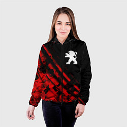 Куртка с капюшоном женская Peugeot sport grunge, цвет: 3D-черный — фото 2