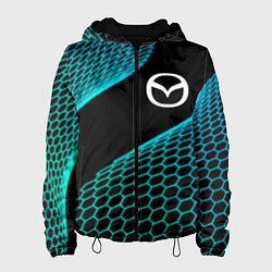 Куртка с капюшоном женская Mazda electro hexagon, цвет: 3D-черный