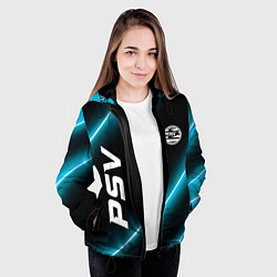 Куртка с капюшоном женская PSV неоновые лампы, цвет: 3D-черный — фото 2