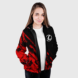 Куртка с капюшоном женская Lexus sport grunge, цвет: 3D-черный — фото 2