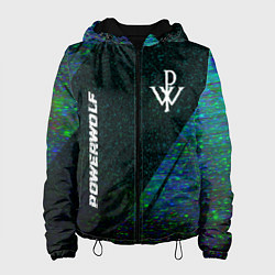 Куртка с капюшоном женская Powerwolf glitch blue, цвет: 3D-черный
