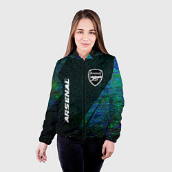 Куртка с капюшоном женская Arsenal glitch blue, цвет: 3D-черный — фото 2