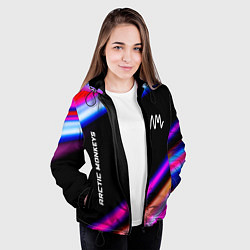 Куртка с капюшоном женская Arctic Monkeys neon rock lights, цвет: 3D-черный — фото 2